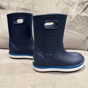 CROCS Navy Crocband Slip On Rain Boot